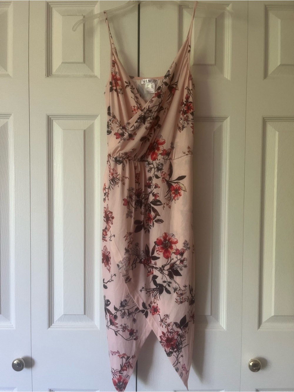 VENUS Blush Pink Floral Mini Wrap Dress